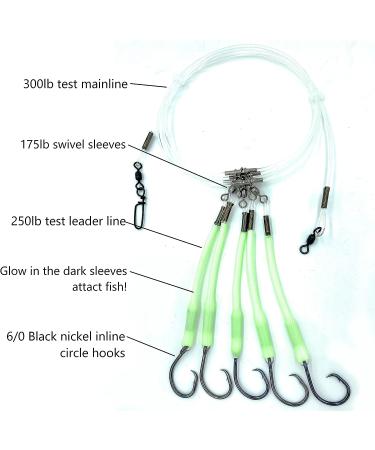 Deep Drop Fishing Rig with 5 Demon Circle 6/0 Hooks and Glow Sleeve - Snapper Rig - Buy Online on GoSupps.com
