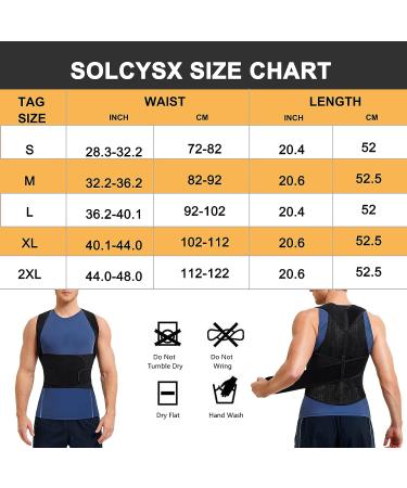 SOLCYSX Back Straightener Posture Corrector for Men | Adjustable Scoliosis Back Brace - Relieve Lower Back, Shoulder, and Neck Pain | Medium Black - Buy Online on GoSupps.com