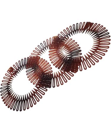 Topkids Accessories Flexi Comb Flexiband Headband - Set of 3 - Anti Snap Durable Spider Hairband Grip Circle Headbands Zig-zag Headband Stretch Hair Comb (Tort Brown) - Buy Online on GoSupps.com