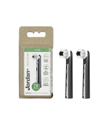 Jordan | Green Clean Electric Toothbrush Heads for Electric Toothbrush | Green Clean Sustainable Electric Toothbrush Brush Heads | Oral B Compatible | 2 Units Pack