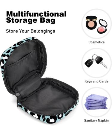 Portable Green Leopard Print Sanitary Napkin Storage Bag for Women and Teens - Multicolor Menstrual Cup Pouch & Nursing Pad Holder - Buy Online on GoSupps.com
