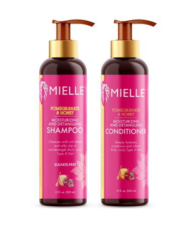 Mielle Organics Pomegranate & Honey Moisturizing and Detangling Shampoo and Conditioner for Type 4 Hair