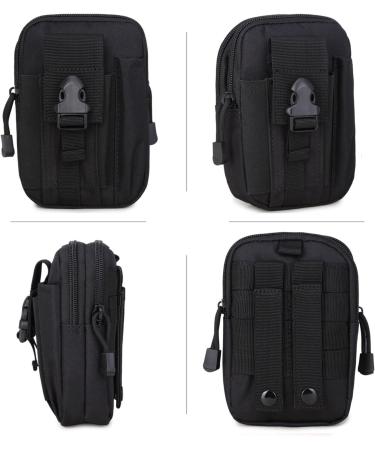ZhaoCo Tactical Waist Bags | Nylon Military MOLLE EDC Cell Phone Pouch for Camping Hiking & Travel - Black - Buy Online on GoSupps.com