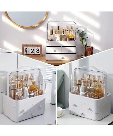 White Makeup Organizer Box - Waterproof & Dustproof Cosmetic Storage for Vanity - Display Cases for Dresser Countertop - Style A - Buy Online on GoSupps.com
