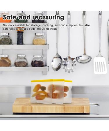 Hnvdkln 8 Pcs Reusable Freezer Bags Leakproof Food Storage Bags BPA Free Food Storage Freezer Bags Freezer Storage Bags for Marinate Meats Cereal Vegetables Sandwich Snack Travel Items - Buy Online on GoSupps.com