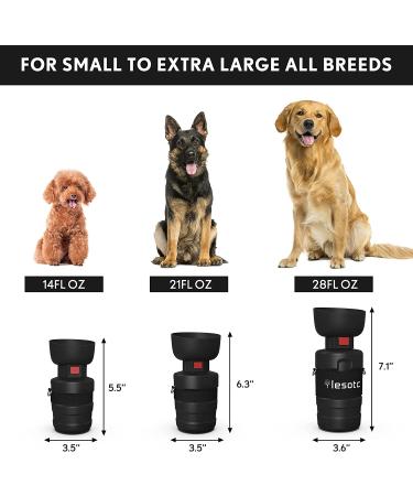 Lesotc 2022 Upgraded Pet Water Bottle - Leak Proof Dog Travel Dispenser | Lightweight & Convenient for Outdoor Walking | BPA Free | 21oz Black - Buy Online on GoSupps.com