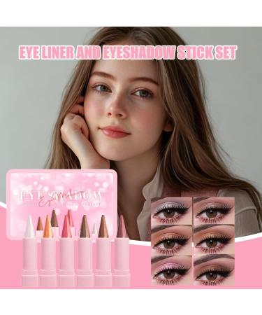 Schimmer Eyeliner 6 Piece Makeup Accessories Waterproof Eyeshadow Stick for Girls Women Dance Wedding Cosplay Fans Artists Brides College Students Party - Buy Online on GoSupps.com