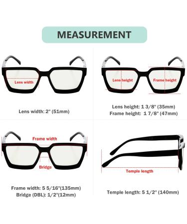 Eyekepper Multifocus Progressive Computer Readers for Women - Oversized Black Trifocal Reading Glasses with Blue Light Filter +3.00 Diopters - Buy Online on GoSupps.com