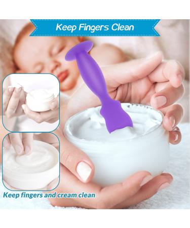 Baby Diaper Cream Spatula Applicator 4 Pack - Soft Silicone Mini Butt Paste Brush Set in Purple, Gray, Pink, White - Diaper Rash Cream Applicator - Buy Online on GoSupps.com