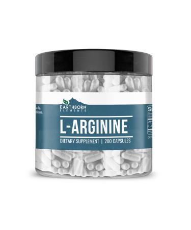 Earthborn Elements L-Arginine Pure & Undiluted No Additives (200 Capsules) 200 Count (Pack of 1)