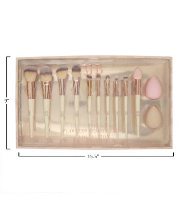 Expressions 12pc Flawless Makeup Brush Set - Vanilla Rose Gold | Premium Glitter Cosmetic Brushes for Contouring & Highlighting - Buy Online on GoSupps.com