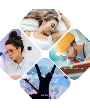 Buy Ear Plugs for Sleeping - 2 Pairs of Reusable Noise Reduction Earplugs (25dB-30dB) with 8 Tips | Soft Hearing Protection for Concerts Study & Work - Blue - Buy Online on GoSupps.com