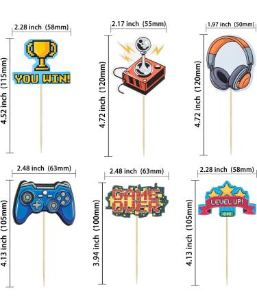 Gyufise 36Pcs Video Game Cupcake Toppers Game On Controllers Cupcake Picks GamePad Cake Decorations for Game Theme Baby Shower Kids Boys Girls Birthday Anniversary Party Decorations Supplies - Buy Online on GoSupps.com