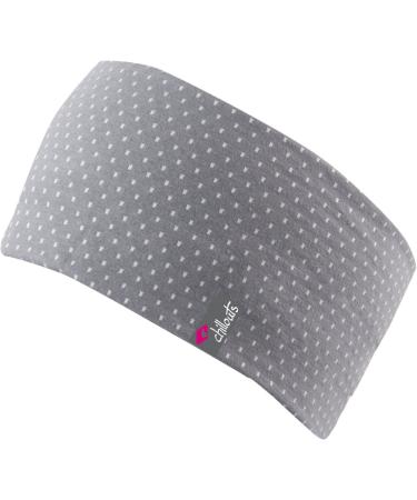 FEINZWIRN Eton - sporty headband made of cotton jersey in many colors double-layered (grey-dotted)