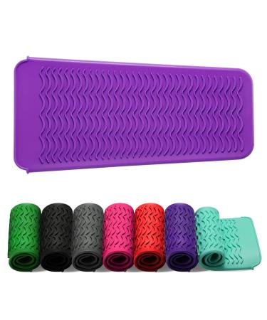 ZAXOP Resistant Silicone Mat Pouch for Flat Iron Curling Iron Hot Hair Tools.(Purple)
