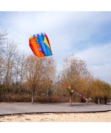 Besra Colorful Parafoil Kite with Long Tail - Easy to Fly Outdoor Fun for Kids & Adults | 20 inch - Buy Online on GoSupps.com