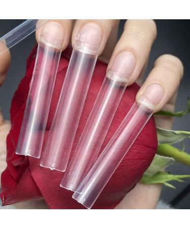 3XL Super Long Square Acrylic Nail Tips - 240 Pcs Straight Half Cover Fake Nails with Case - Buy Online on GoSupps.com
