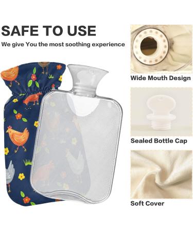 NAANLE 1L Heat Bottle with Chicken Tap & Cover - Warm Water Bottle for Pain Relief Heat & Cold Therapy Ideal for Bed Hands & Feet - Buy Online on GoSupps.com