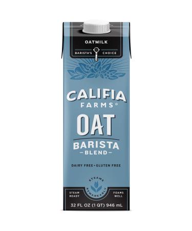 Califia Farms - Oat Milk, Original Barista Blend, 32 Oz | Dairy Free | Creamer | Vegan | Plant Based | Gluten-Free | Non-GMO | Shelf Stable