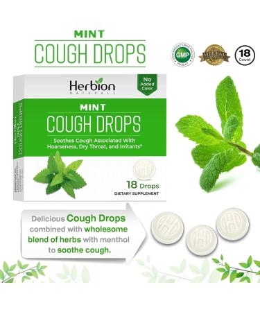 Herbion Mint Cough Drops - 18 Lozenges | Soothing Relief for Cough and Sore Throat - Buy Online on GoSupps.com
