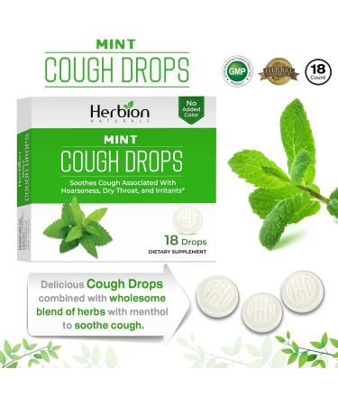 Herbion Naturals Cough Drops - All Natural - Mint - 18 Drops - Buy Online on GoSupps.com