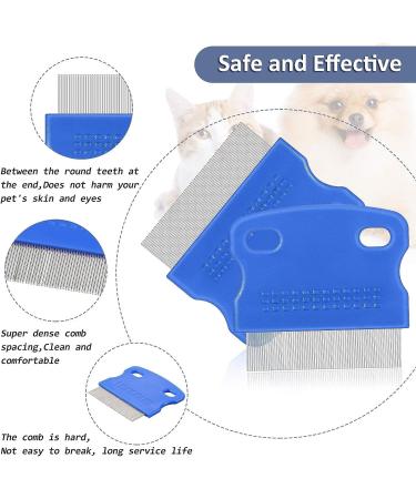 Pet Flea Combs - Double Sided Grooming Tool for Cats, Dogs, and Rabbits - 6Pcs - Buy Online on GoSupps.com