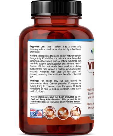 FineLand Vital Flax - Flaxseed Oil and Omega 3 6 9 with Alpha-Linolenic Acid (ALA)- 60 Softgels - Buy Online on GoSupps.com