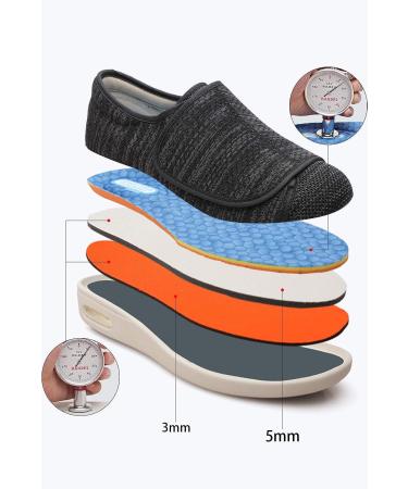 Grigobu Women's Wide Width Adjustable Walking Shoes for Diabetic Edema - Size 8.5-9 Wide Grey - Buy Online on GoSupps.com