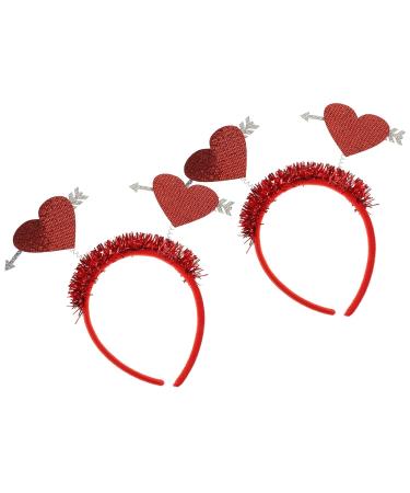 Minkissy 2-Piece Valentine's Day Heart Head Boppers - Glitter Red Love Hair Bands for Weddings & Festivals - Buy Online on GoSupps.com