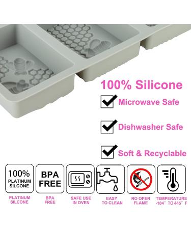 Bee Soap Silicone Fondant Molds - 2PCS Honeycomb Cake & Beehive Chocolate Mold Set - Pink & Gray - Buy Online on GoSupps.com