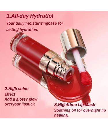 LANGMANNI Hydrating Lip Glow Oil Duo - Honey & Raspberry | Moisturizing Nourishing Lip Oil for Dry Lips - Buy Online on GoSupps.com