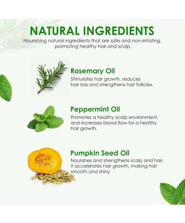 3-in-1 Rosemary Oil with Peppermint & Pumpkin Seed Oil for Hair Growth | 100% Pure & Natural - 60ml - Buy Online on GoSupps.com