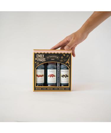 St Dalfour St. Dalfour Fruit Spread Gift Set - Emily in Paris Edition - 100% Fruit No Added Sugar & Gluten Free - 3 x 284g (Strawberry Raspberry Black Cherry) with Ceramic Spoon - Buy Online on GoSupps.com