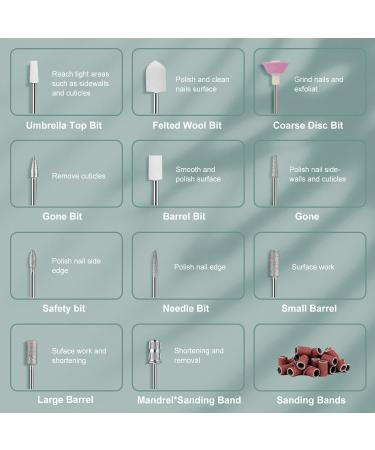 Electric Nail Cutter & 11-in-1 Manicure Set - 30000U/min USB Nail File & Pedicure Tools for Acrylic Removal (Gray) - Buy Online on GoSupps.com