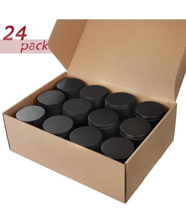 24 Pieces 4 oz Black Candle Tins with Lids - Ideal for Candle Making, Arts & Crafts, Storage, and Gifts - Buy Online on GoSupps.com