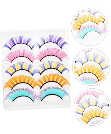 minkissy 5 Pairs Colored False Eyelashes Natural Fake Lashes Russian Strip Lashes d Curl Colorful Lash Extensions Colored Cluster Lashes False Eyelashes Fluffy Fake Eyelashes Individual Bar - Buy Online on GoSupps.com