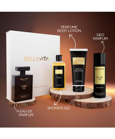 Luxury KLUB Man Gift Set with Shower Gel 250 Ml (8.45 fl.oz.) for Deep Cleansing EDP Perfume 100 Ml (3.4 fl.oz.) No Gas Deo Body Parfum 150 Ml (5.07 fl.oz.) & Perfume Body Lotion 200 Ml (6.8 fl.oz.) - Buy Online on GoSupps.com