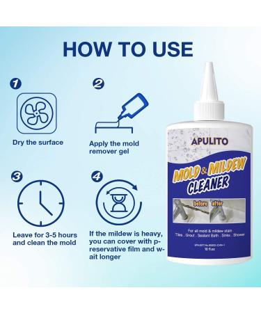 APULITO Home Mold Stain Cleaning Gel - 10 Fl Oz - Bathroom & Kitchen Mildew Cleaner - Buy Online on GoSupps.com