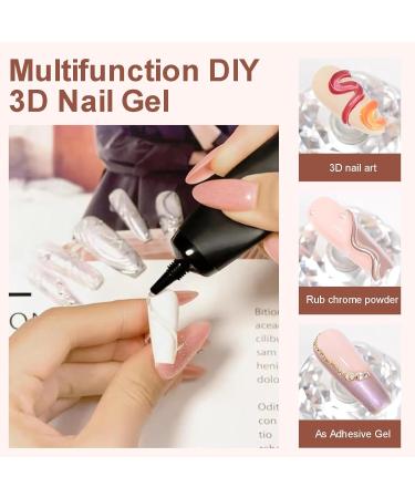 2 x 3D Gel Nail Art 3D Gel Nail Sculpture Transparent Gel for Nail Art Gel Molding DIY Nail Polish Gel Nail Polish DIY N - Buy Online on GoSupps.com