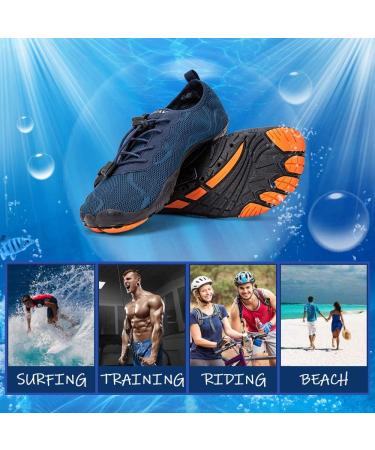 HIITAVE Men's Barefoot Water Shoes - Quick Dry Aqua Socks for Outdoor Sports - Navy, Size 11 - Buy Online on GoSupps.com