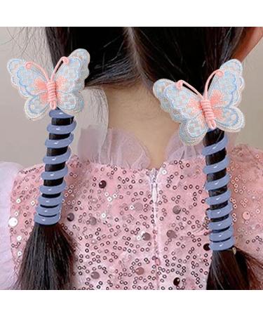 itrimaka Telephone Hair Clips Ponytail Cord Hair Ties | Lovely Elastic Telephone Wire Hair Ties For Daily Wear Festive Seasons & Parties Children Girls Women Blue - Buy Online on GoSupps.com