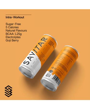 Savitar Pre Workout Intra & Post Workout Variety Pack | Raspberry Tropical Lime & Mango Flavours Low Calorie Sugar Free Sports Drinks Pack of 12 x 250ml cans - Buy Online on GoSupps.com