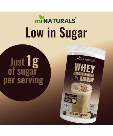 miNATURALS Whey Pure Isolate High Protein Drink Mix Powder For Shakes - 432g (Iced Cappuccino) with Inulin Fibre - Buy Online on GoSupps.com