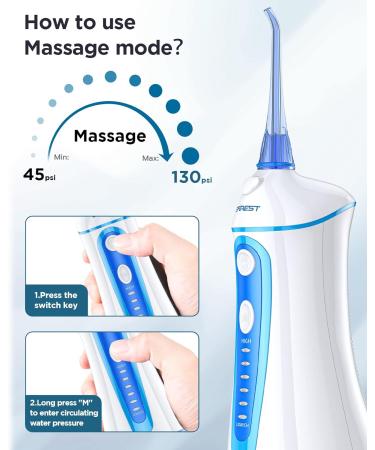 Grinest Cordless Water Dental Flosser - Battery Operated Oral Irrigator for Teeth & Braces IPX7 Waterproof 320ml Tank 7 Pressure Levels | Perfect for Travel - Buy Online on GoSupps.com