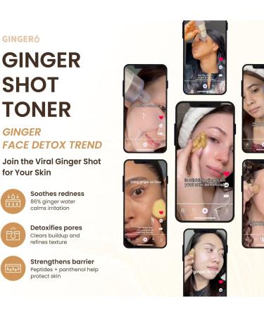 Ginger6 Essence Toner (150ml / 5 fl oz) 86% Ginger Shot Water for Redness Relief Hydration & Pore Care | Korean Skincare with Niacinamide Peptides & Panthenol for Sensitive Dull Skin - Buy Online on GoSupps.com
