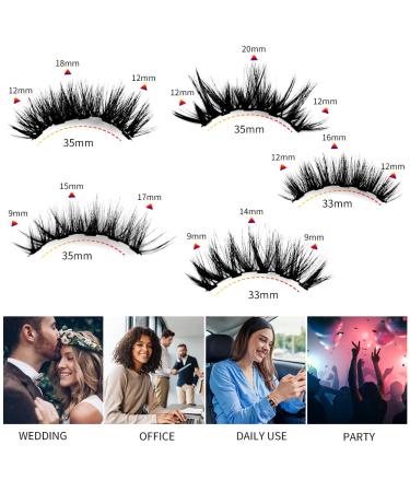 Magnetic Lashes Kit - Reusable 3D 5D Magnetic Eyelashes Set in Red02 - Includes Magnetic Eyeliner, Tweezer, Mink False Eyelashes for a Natural Look - No Glue Needed - Buy Online on GoSupps.com