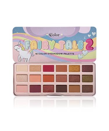 Ccolor Cosmetics Fairy Tale 2 Eye Shadow Palette Makeup 18 Ultra-Blendable Vibrant Matte & Shimmer Eyeshadow - Eyeshadow Palette Set With Mirror - Long Lasting Travel-Size Makeup Palette