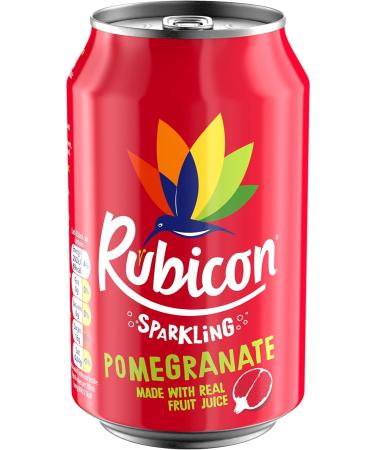 Rubicon Sparkling Pomegranate Fizzy Drink with Real Fruit Juice - Intensely Tempting Flavor - 24 x 330ml Cans - Buy Online on GoSupps.com
