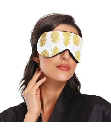 Gold White Pineapple Sleep Mask | Adjustable Night Eye Shade for Men and Women - Buy Online on GoSupps.com
