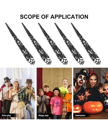 Lurrose 5pcs Halloween Cosplay Nails Claw Ring- Vampire Witch Finger Knuckle False Long Nails- Halloween Costume Props for Party Supplies - Buy Online on GoSupps.com